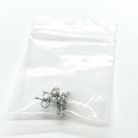 SILVER Tone Christmas Tree Earring Pair - Picture 8 of 8